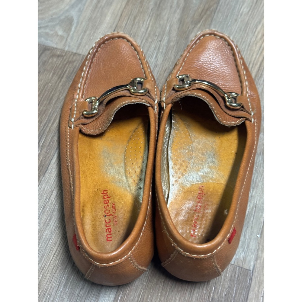 Marc Joseph New York Grand Street buckle loafers Women Tan Pebbled Leather 7.5 - Picture 8 of 10